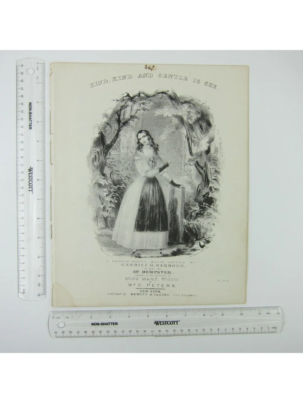 Sheet Music Kind Kind And Gentle Is She Gabriel H. Barbour W.C. Peters Antique